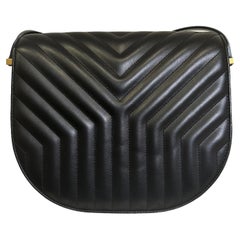 Saint Laurent Joan Black Leather Shoulder Bag