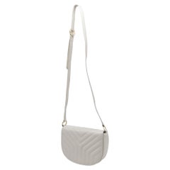 Saint Laurent Joan Quilted Shoulder Bag in White Calf Leather