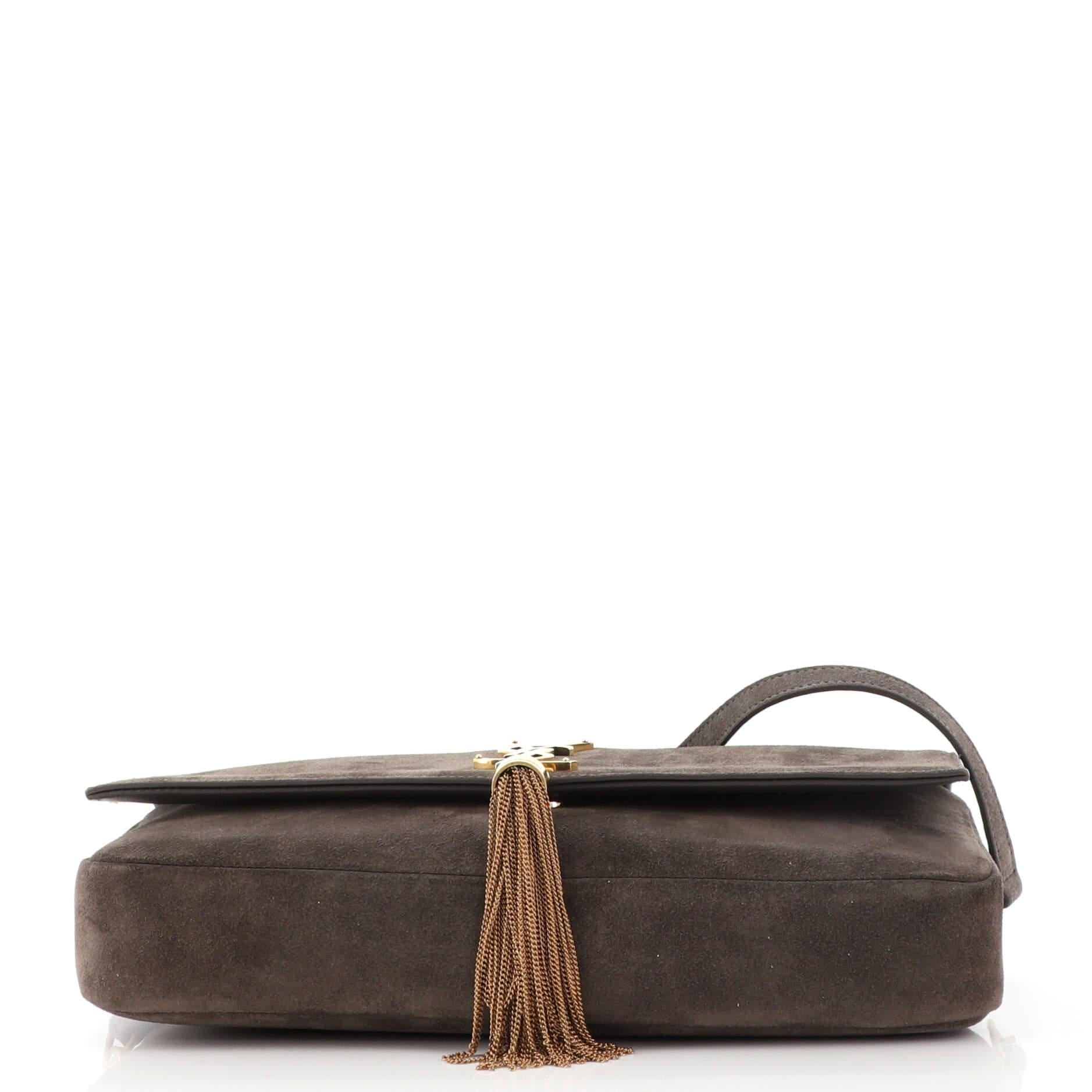 Saint Laurent Kate 99 Tassel Flap Bag Suede Medium In Good Condition In NY, NY