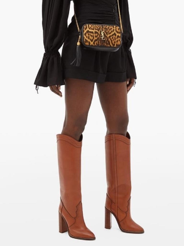 Saint Laurent Kate Brown Leather Knee High Boots 34.5 3