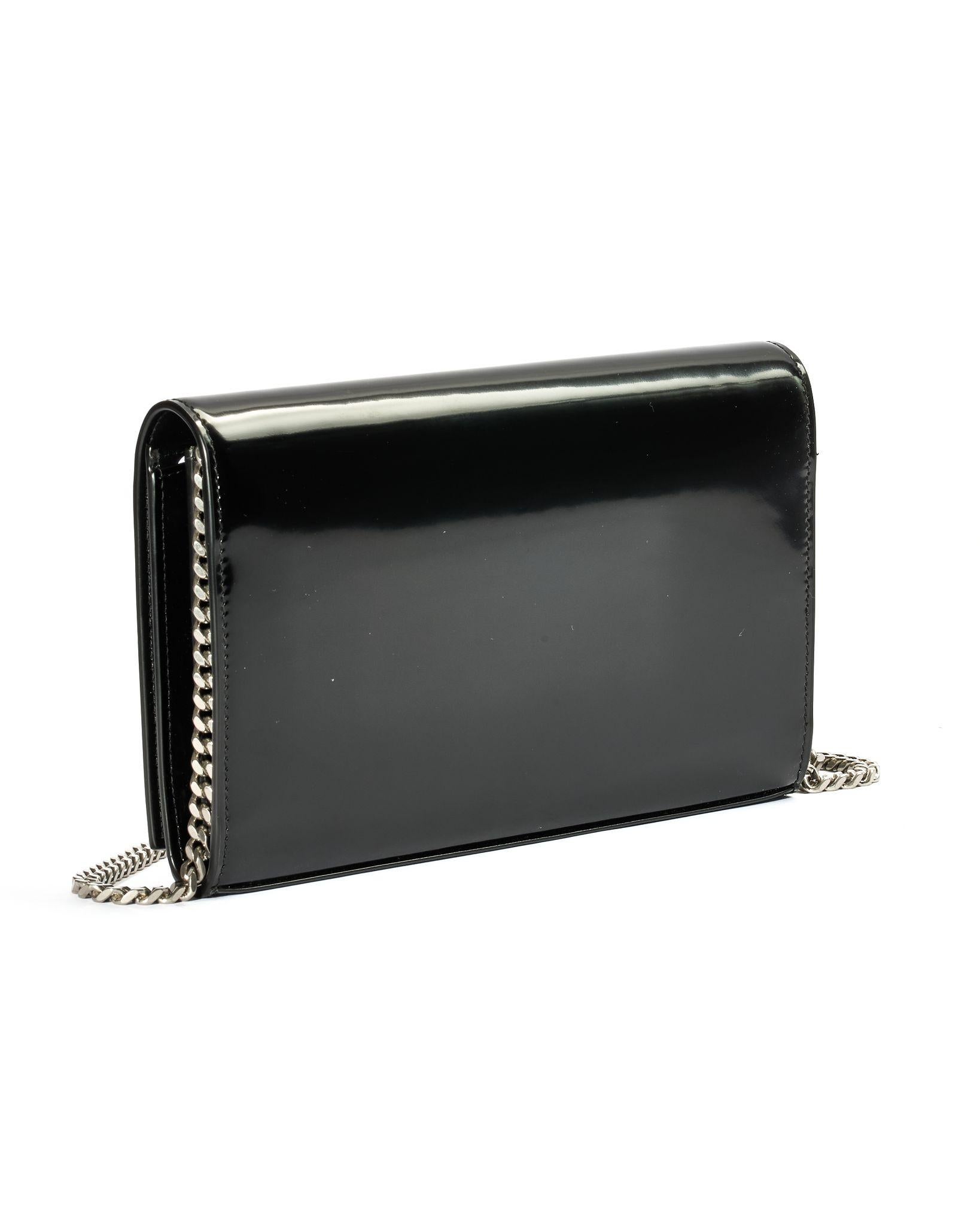 Saint Laurent Kate Chain Medium Black Patent Leather For Sale 1