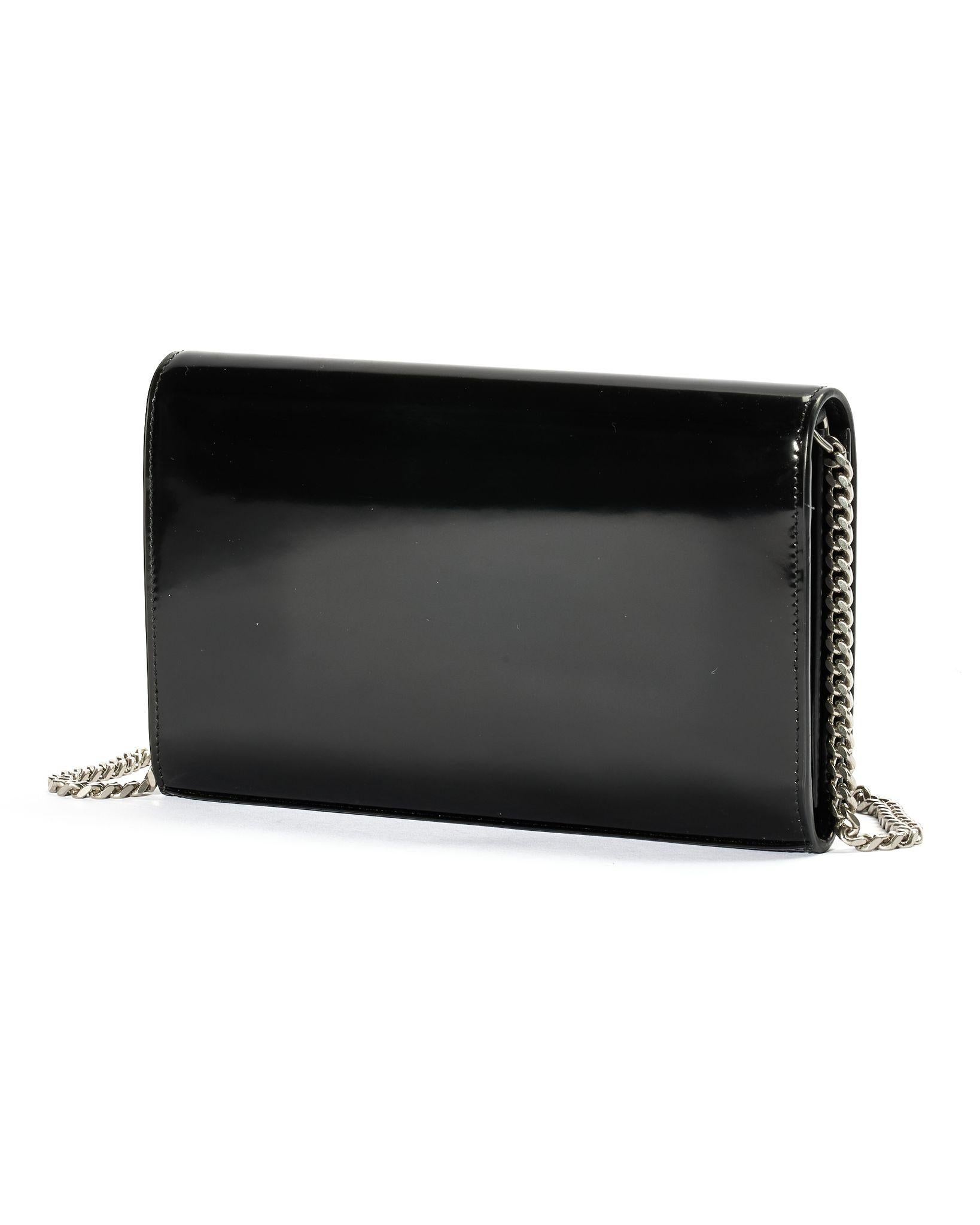 Saint Laurent Kate Chain Medium Black Patent Leather For Sale 2