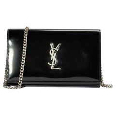 Saint Laurent Kate Chain Medium Black Patent Leather