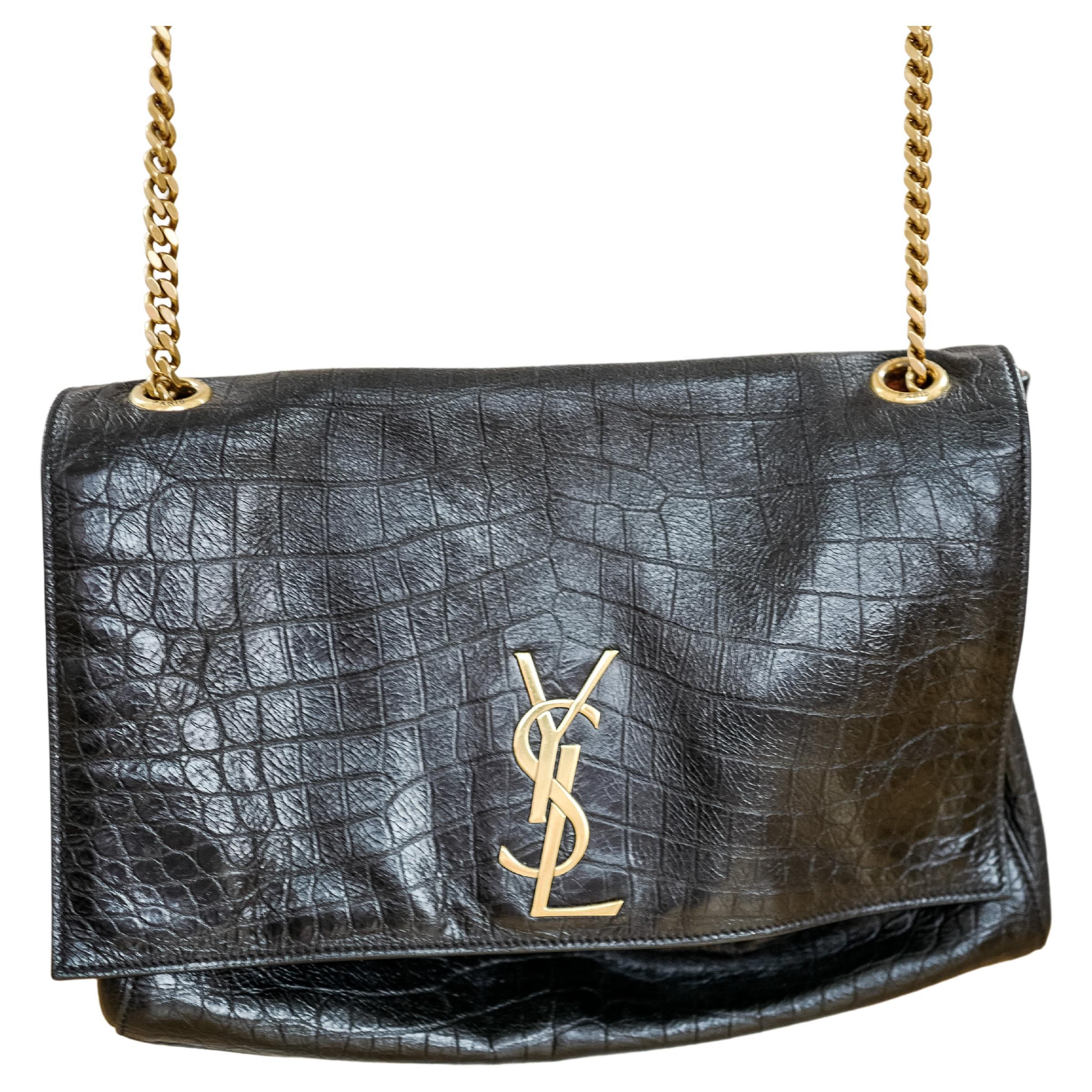 Saint Laurent Kate Small Ysl Reversible Shearling Shoulder Bag in