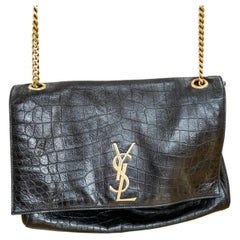 Saint Laurent Kate Medium Reversible Chain Bag in Suede and Crocodile Leather