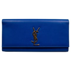 Saint Laurent Kate Monogramme Clutch Blue