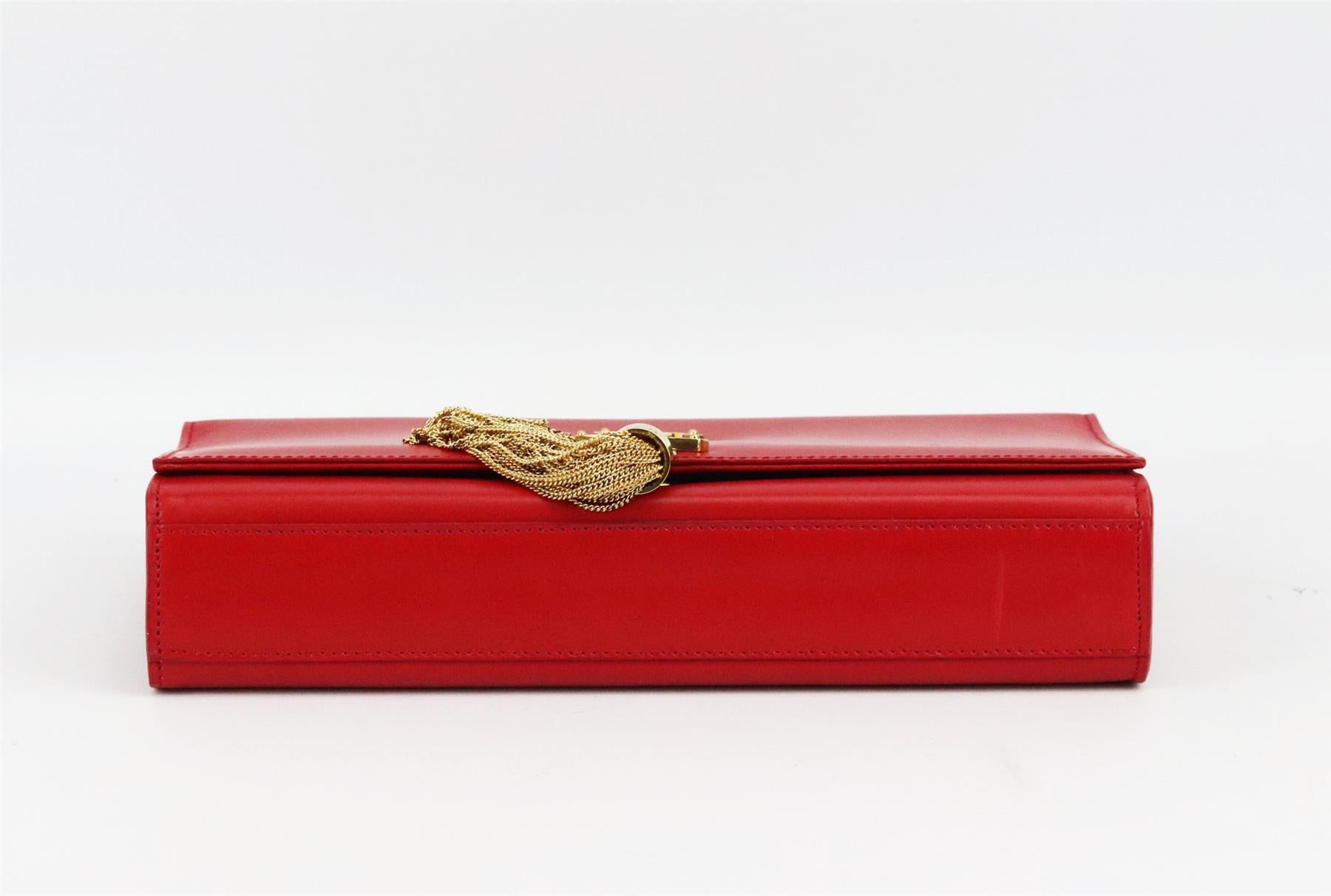 ysl red bag gold chain
