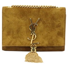 Saint Laurent Kate Monogramme Borsa a tracolla piccola in pelle scamosciata