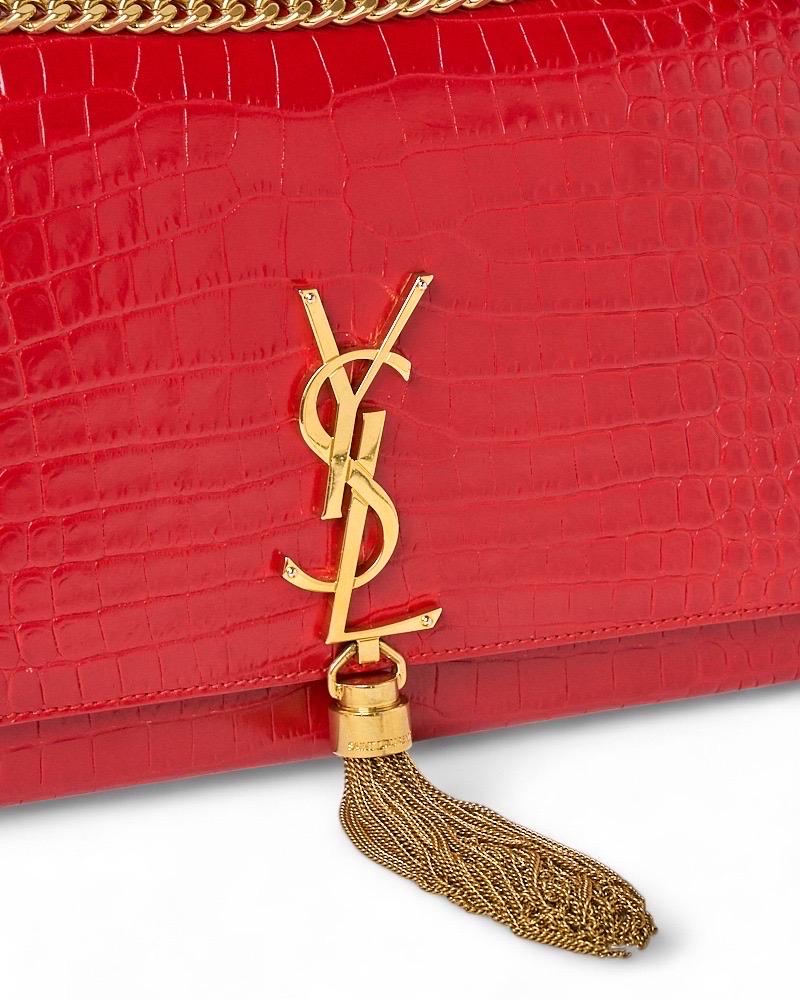 Saint Laurent Kate Nappina Media Cocco Rossa in vendita 7