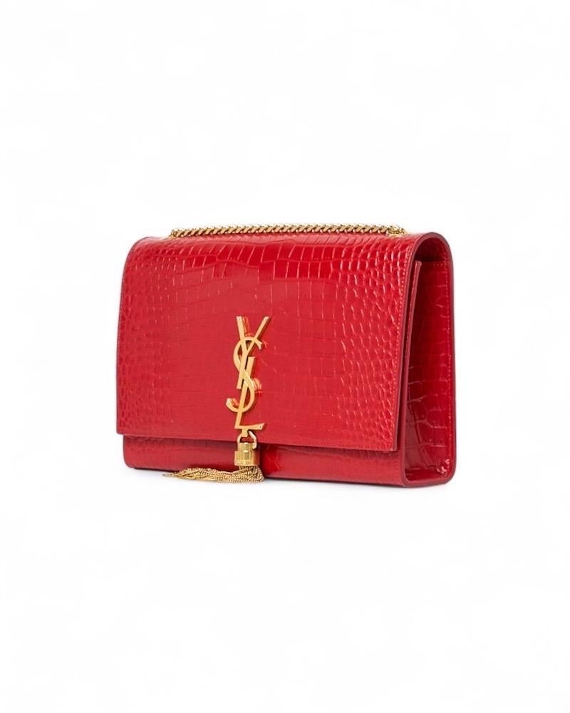 Rosso Saint Laurent Kate Nappina Media Cocco Rossa in vendita