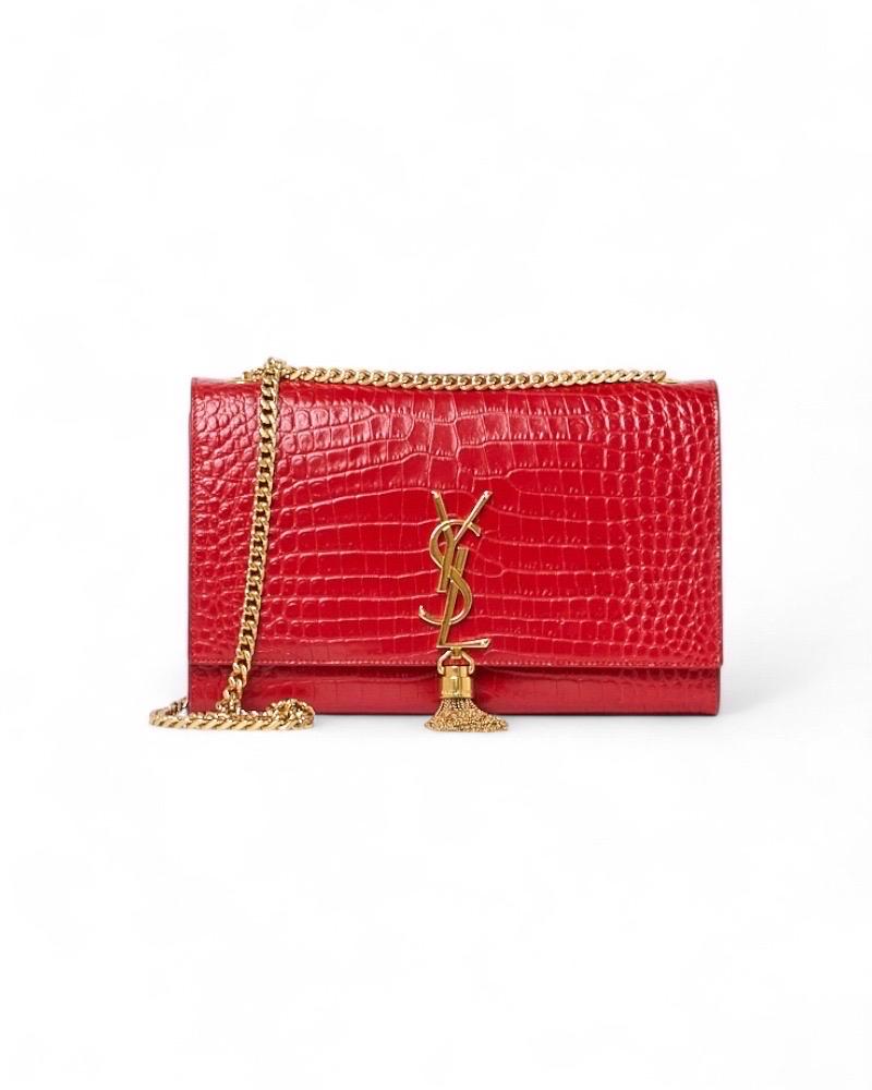 Donna Saint Laurent Kate Nappina Media Cocco Rossa in vendita
