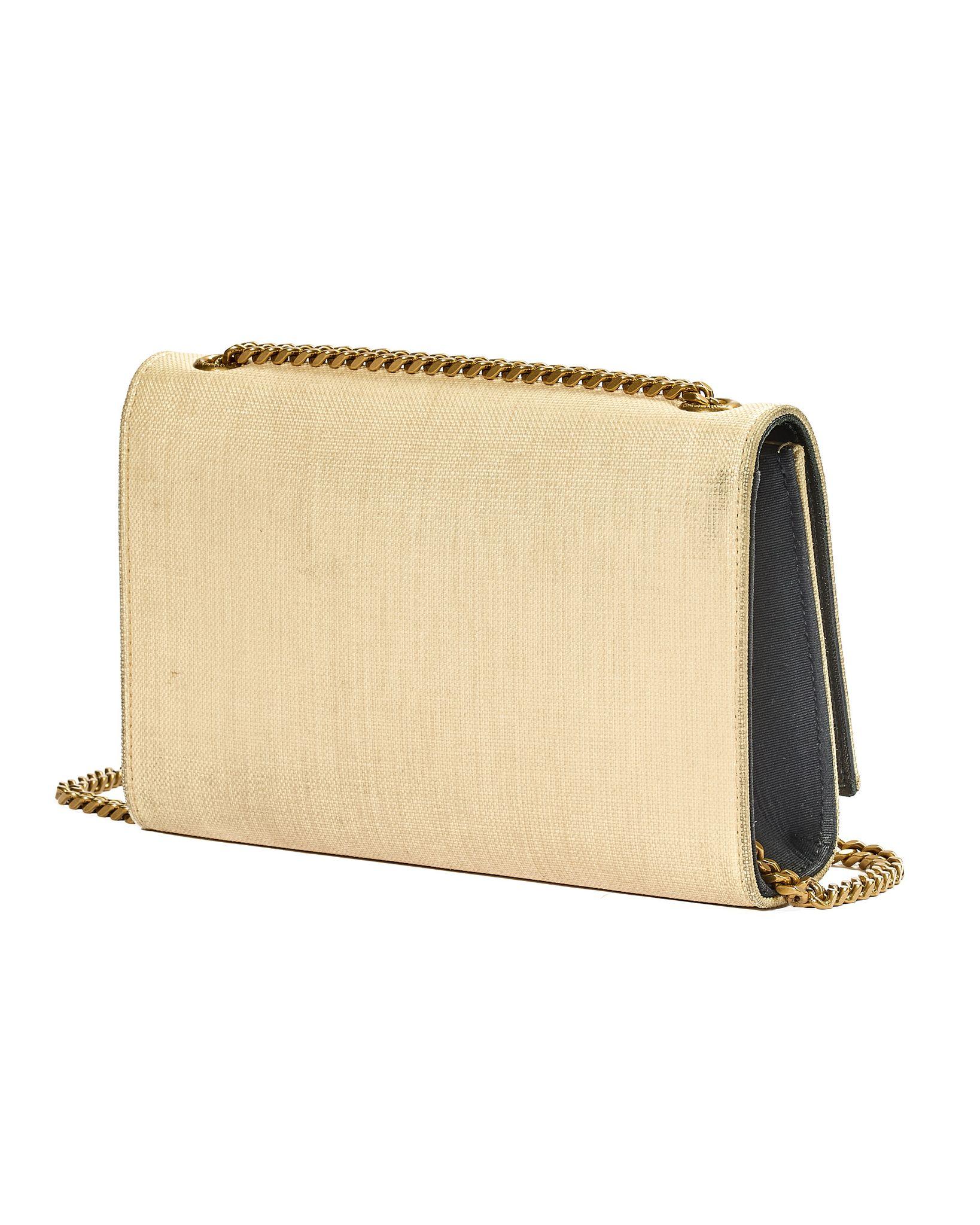 Saint Laurent Kate Small Micro Rafia Beige in vendita 1