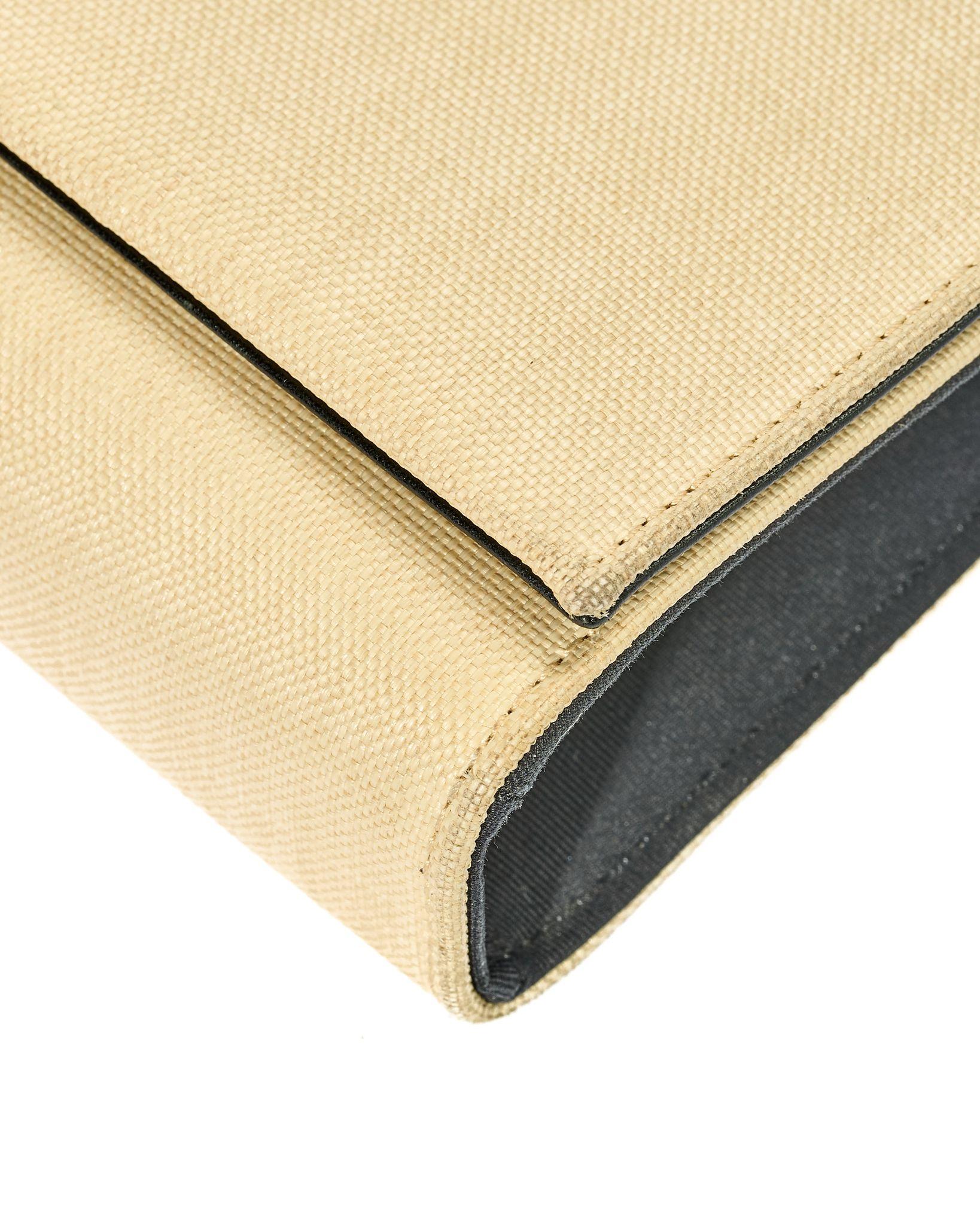 Saint Laurent Kate Small Micro Rafia Beige in vendita 4