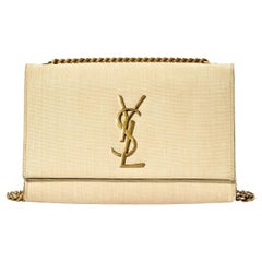 Saint Laurent Kate Small Micro Raffia Beige