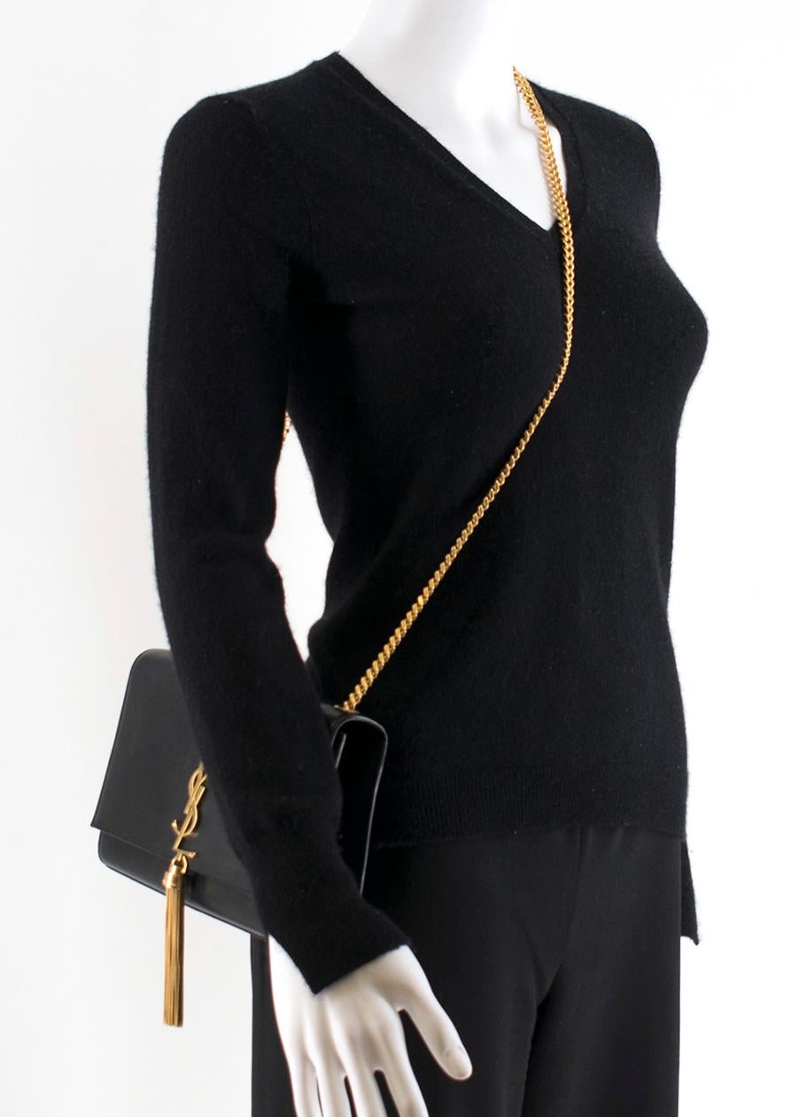 Black Saint Laurent Kate Tassel Small Shoulder Bag
