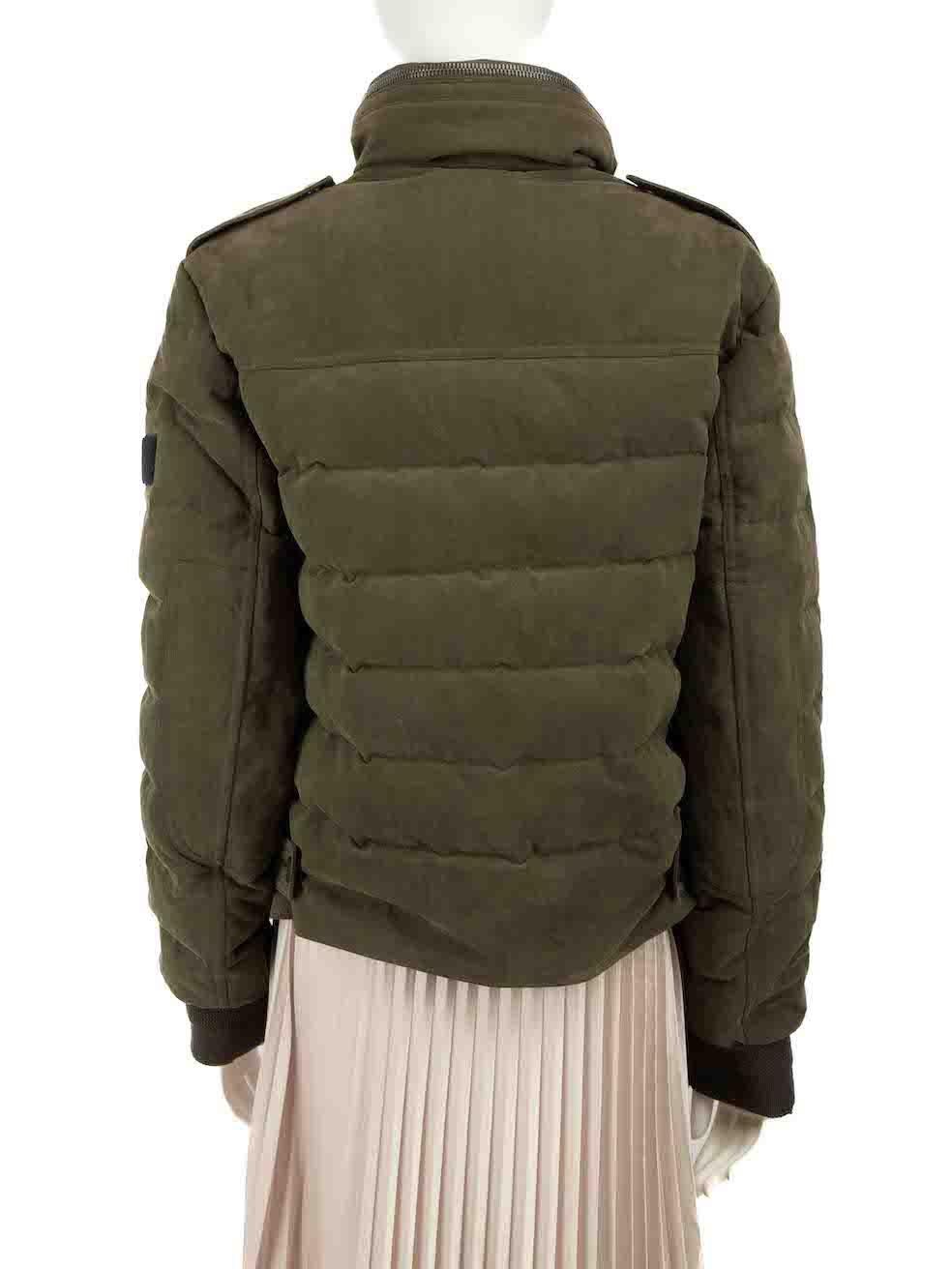 Saint Laurent Khaki Quilted Puffer Jacket Size L In Good Condition In London, GB