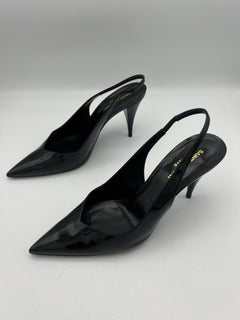 Saint Laurent Kiki Black Patent Pumps, Size 39