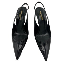 Saint Laurent Kiki Black Patent Pumps, Size 39