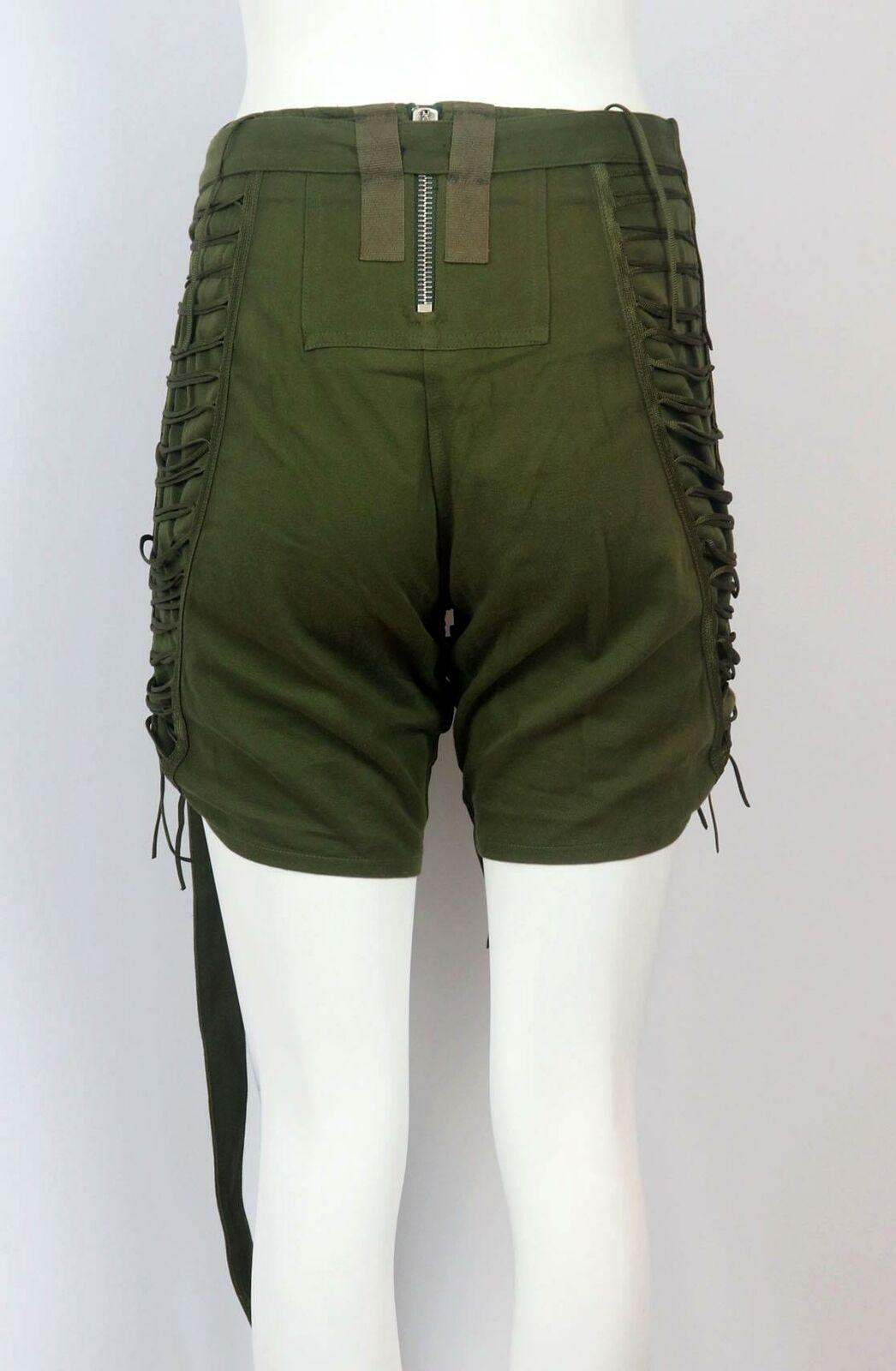 Donna Saint Laurent: pantaloncini in twill di cotone e lino con lacci