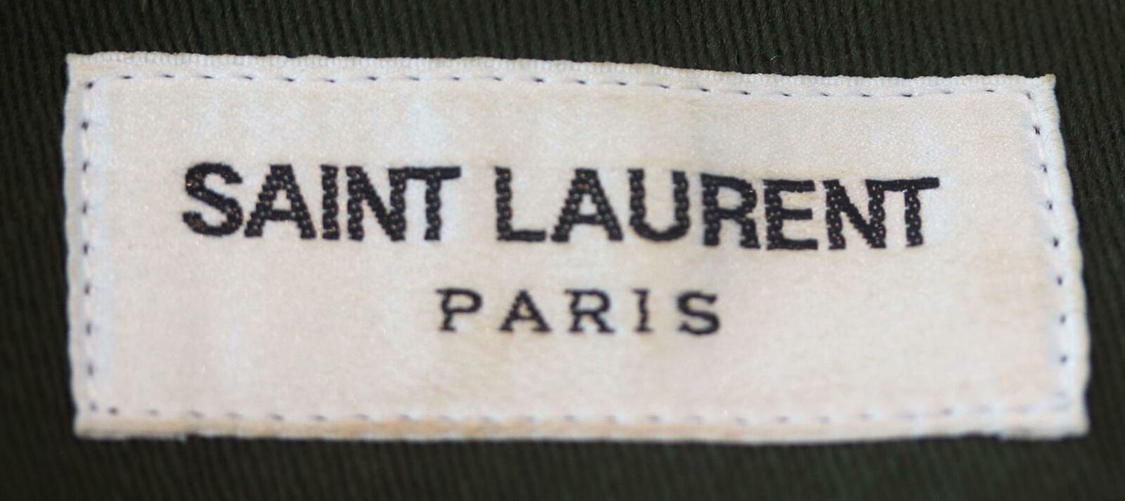 Saint Laurent: pantaloncini in twill di cotone e lino con lacci 1