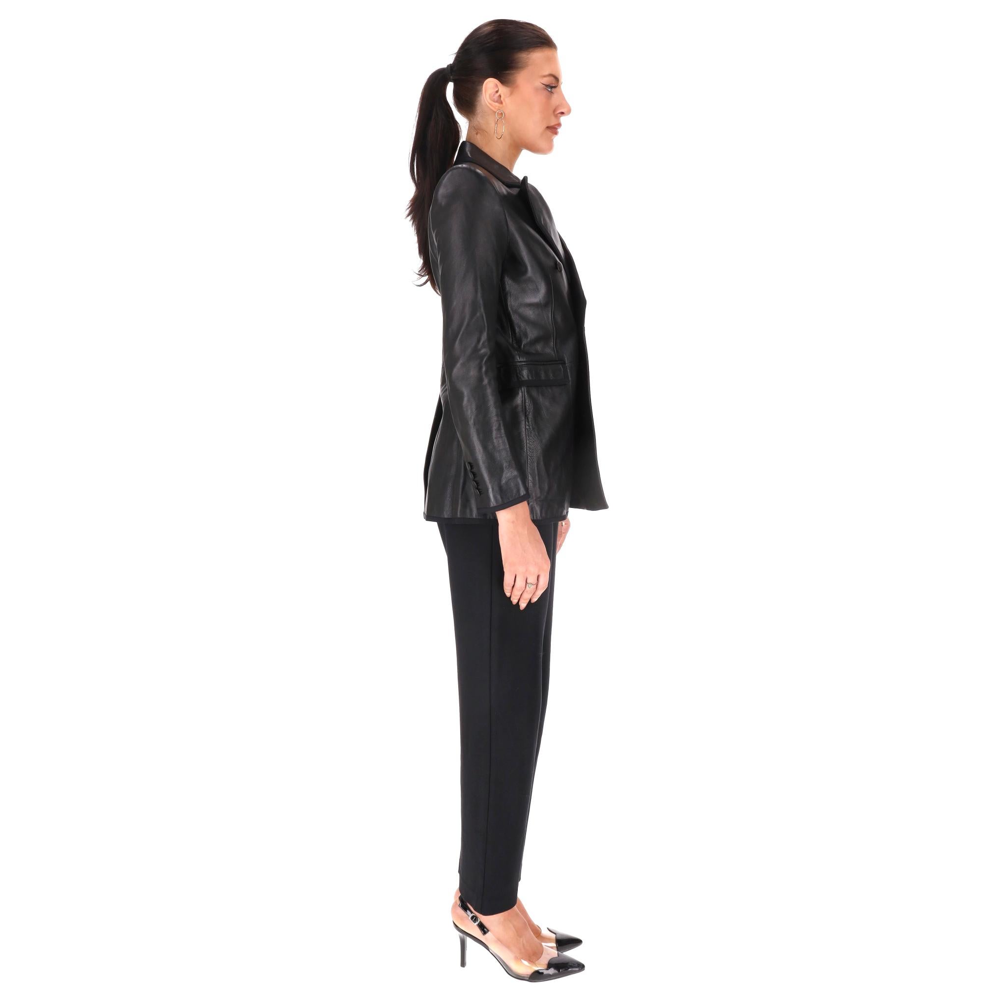 Nero Blazer in pelle di agnello di Saint Laurent in vendita