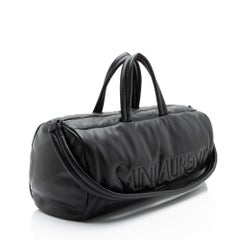 Saint Laurent Lambskin Logo Puffer Duffle