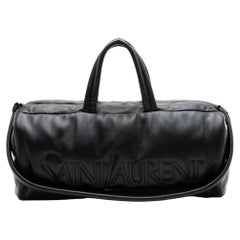 Saint Laurent Lambskin Logo Puffer Duffle