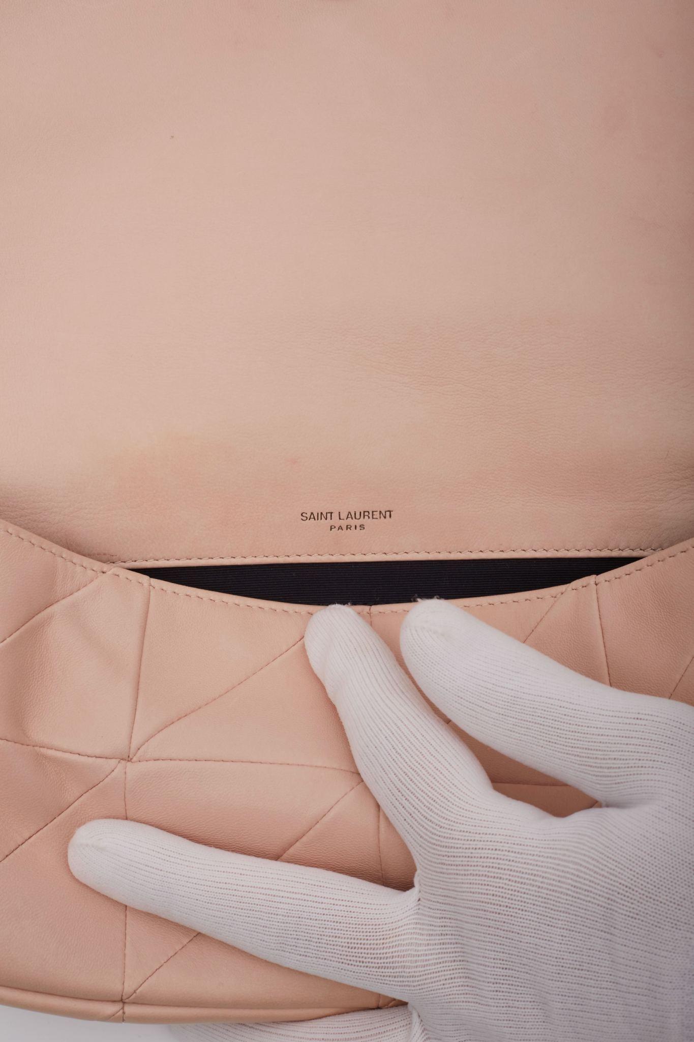 Saint Laurent Lambskin Monogram Jamie Marble Pink Medium For Sale 5