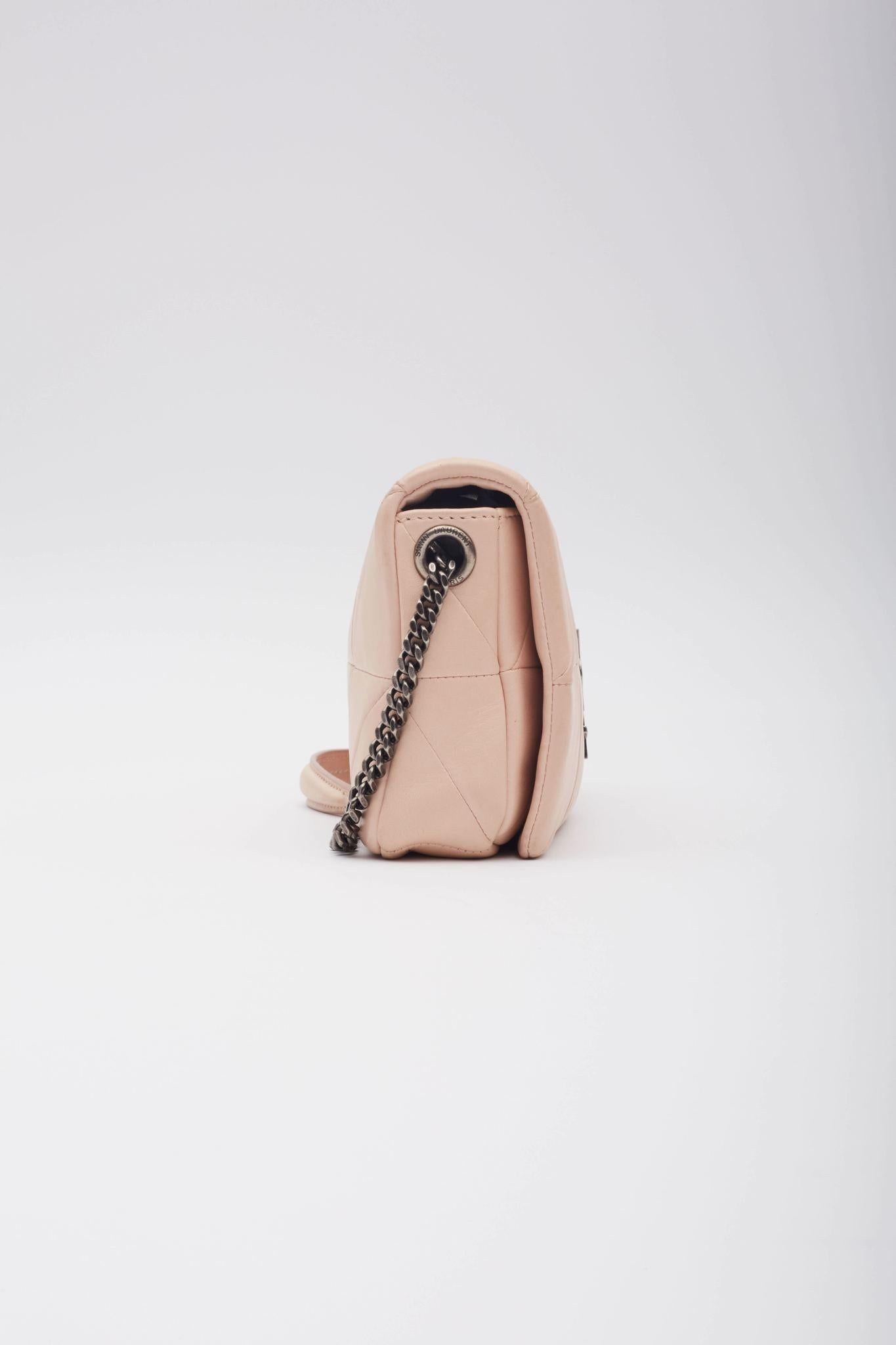 Women's Saint Laurent Lambskin Monogram Jamie Marble Pink Medium For Sale