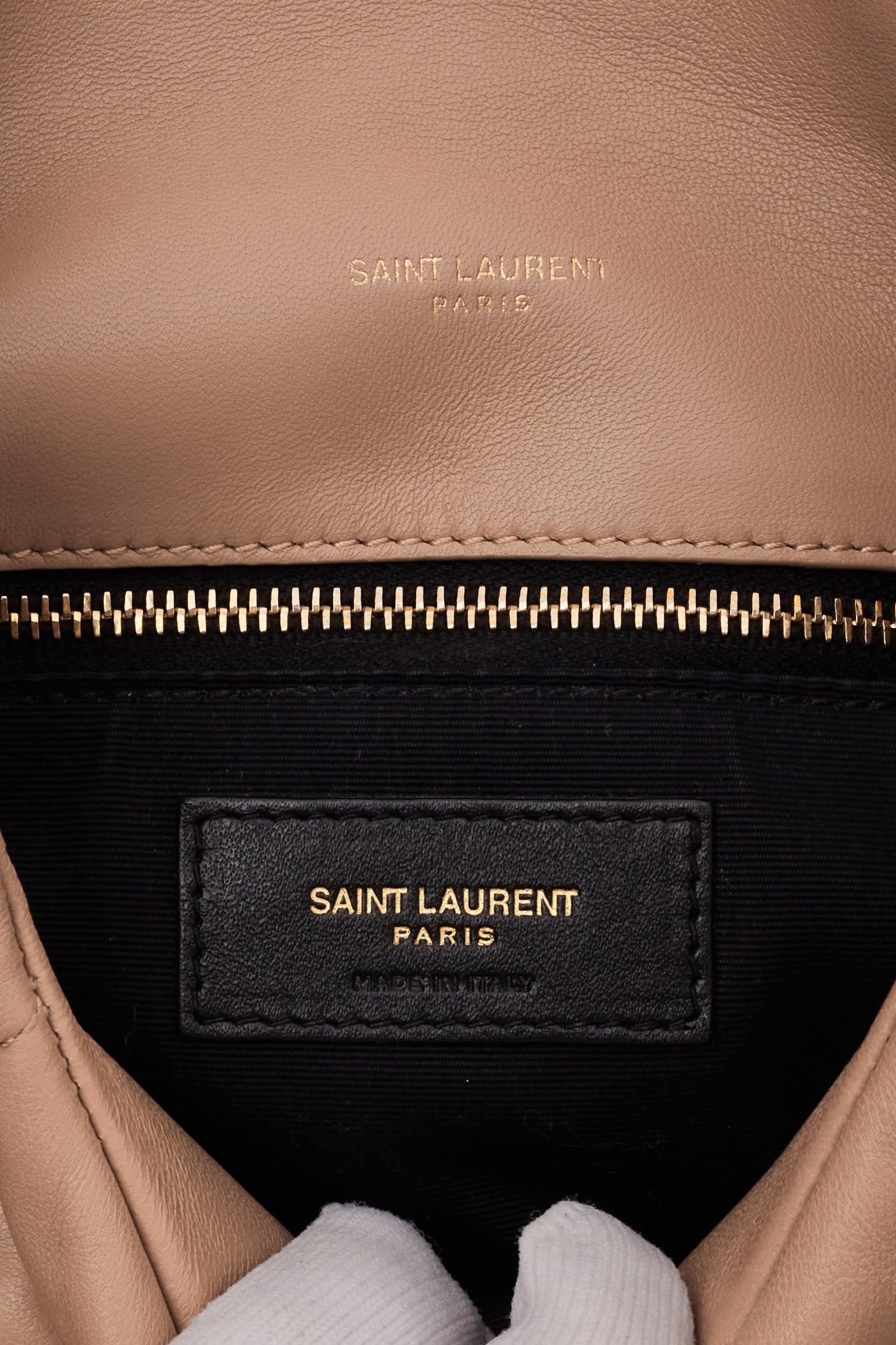Saint Laurent Lambskin Quilted Loulou Puffer Dark Beige Small 6