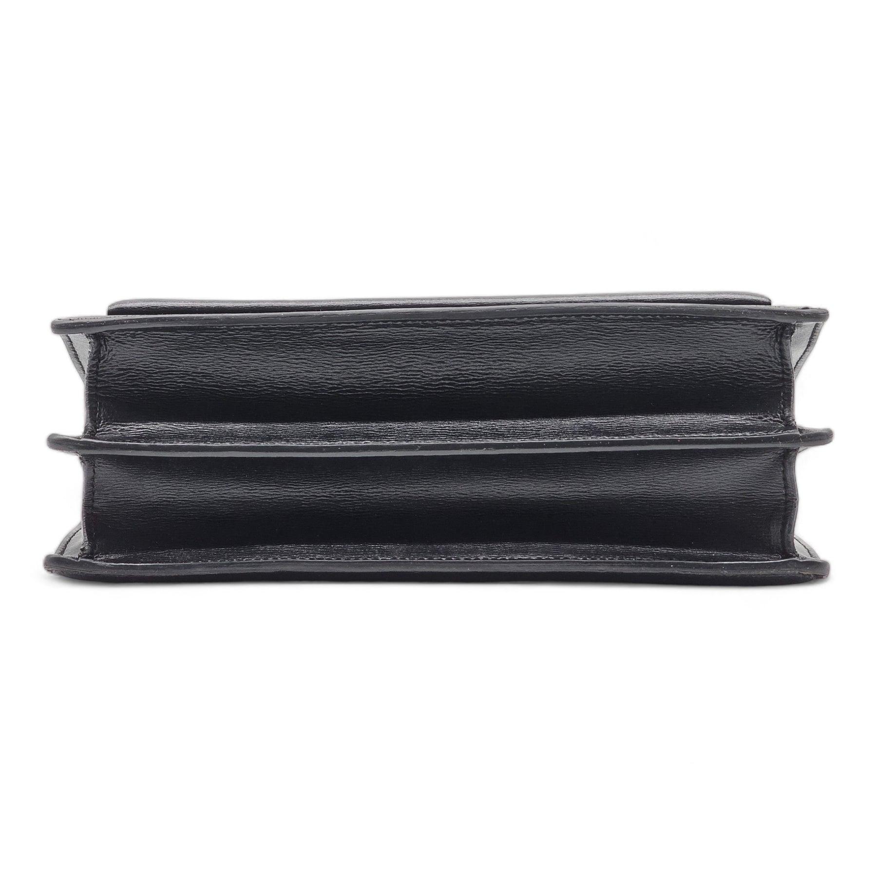 Saint Laurent Large Sunset Leather Shoulder Bag in Black In Excellent Condition In Los Angeles, CA