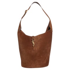 Saint Laurent, „Le 5 A 7“ Hobo-Tasche aus cognacfarbenem Wildleder