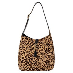 Saint Laurent "Le 5 to 7", borsa a tracolla in cavallino leopardato con custodia in pelle