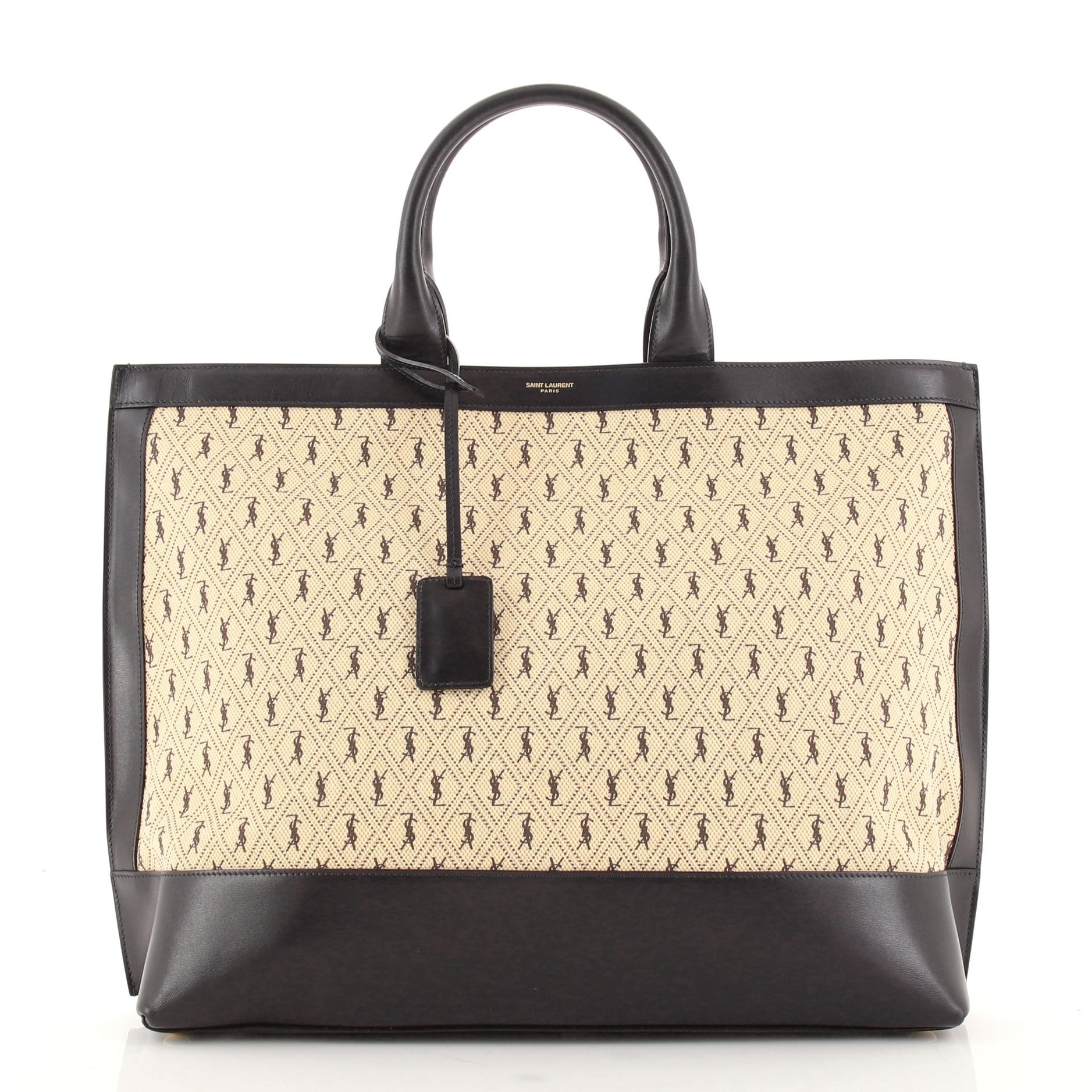Saint Laurent Le Monogram Tote Monogram All Over Canvas and Leather Large  at 1stDibs