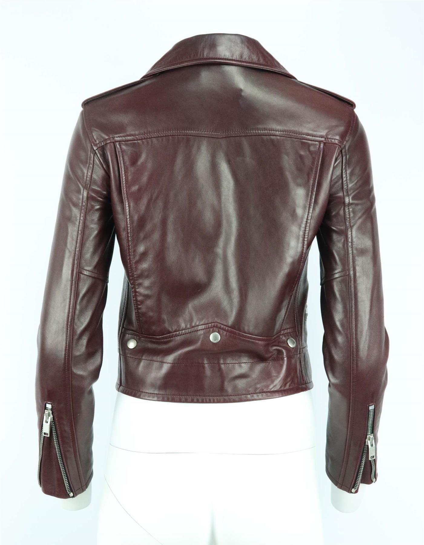 saint laurent burgundy leather jacket
