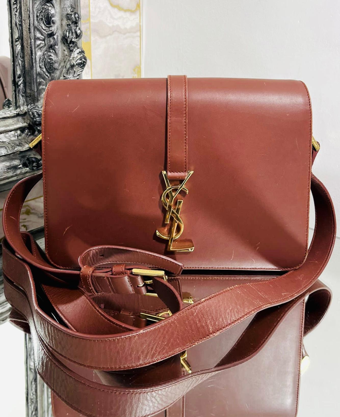 Brown Saint Laurent Leather Cross-Body Bag For Sale