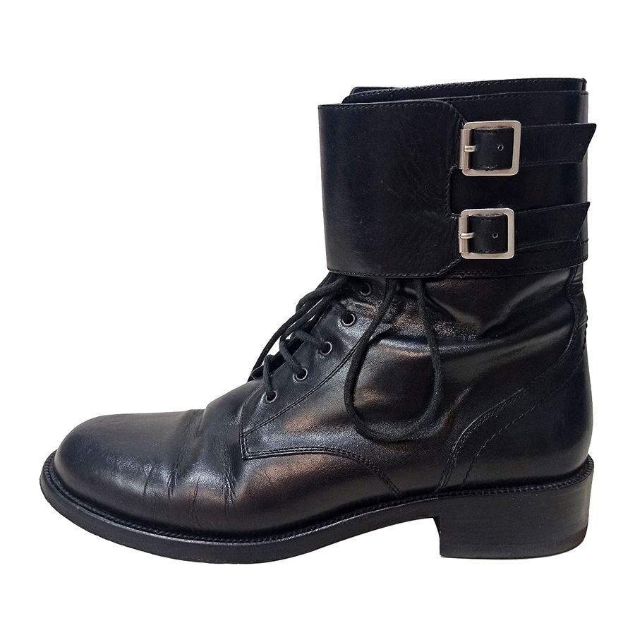Saint Laurent Lederstiefel mit halber Stiefel Größe 40 im Angebot