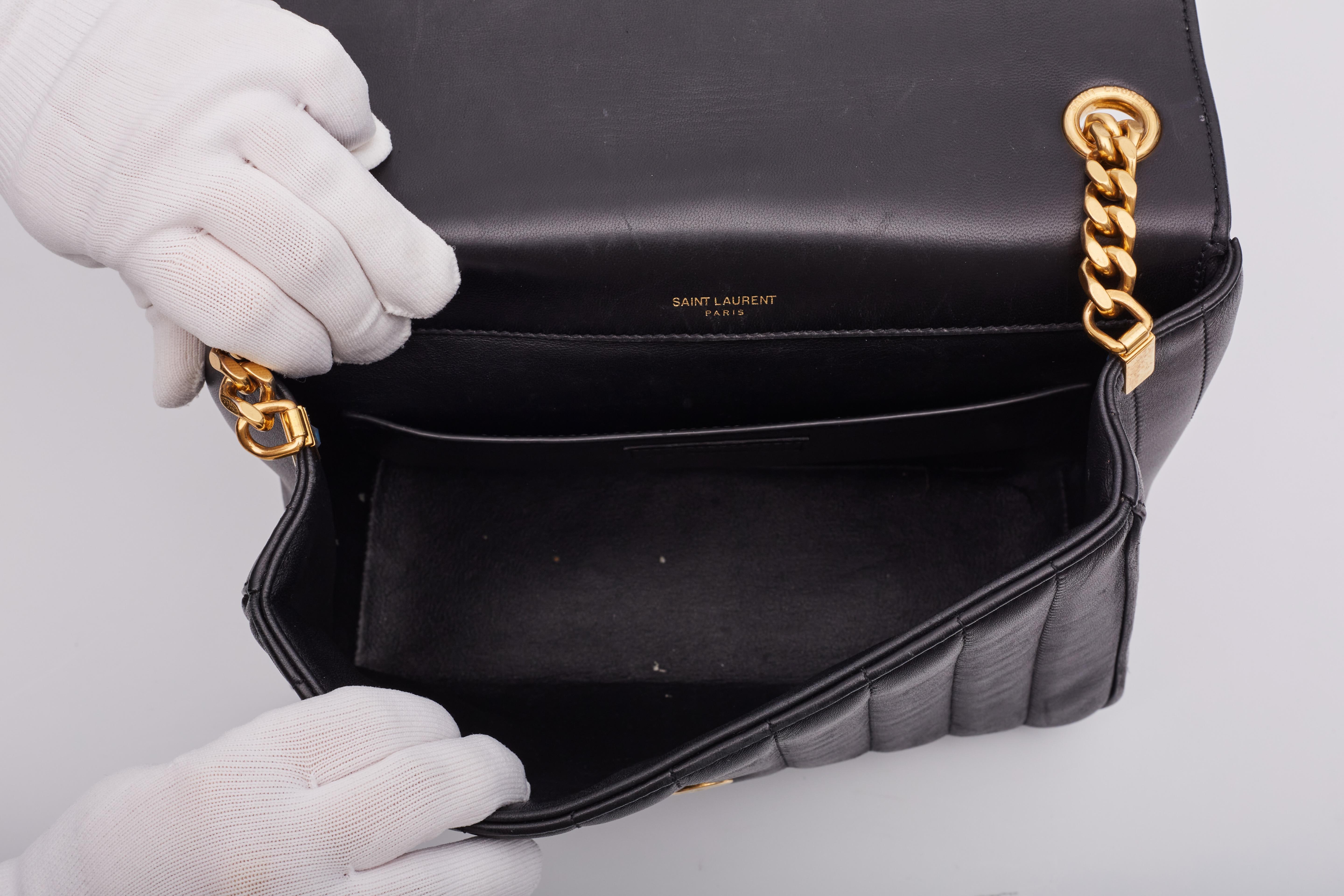 Saint Laurent Leather Matelasse Monogram Large Vicky Chain Bag Black For Sale 6