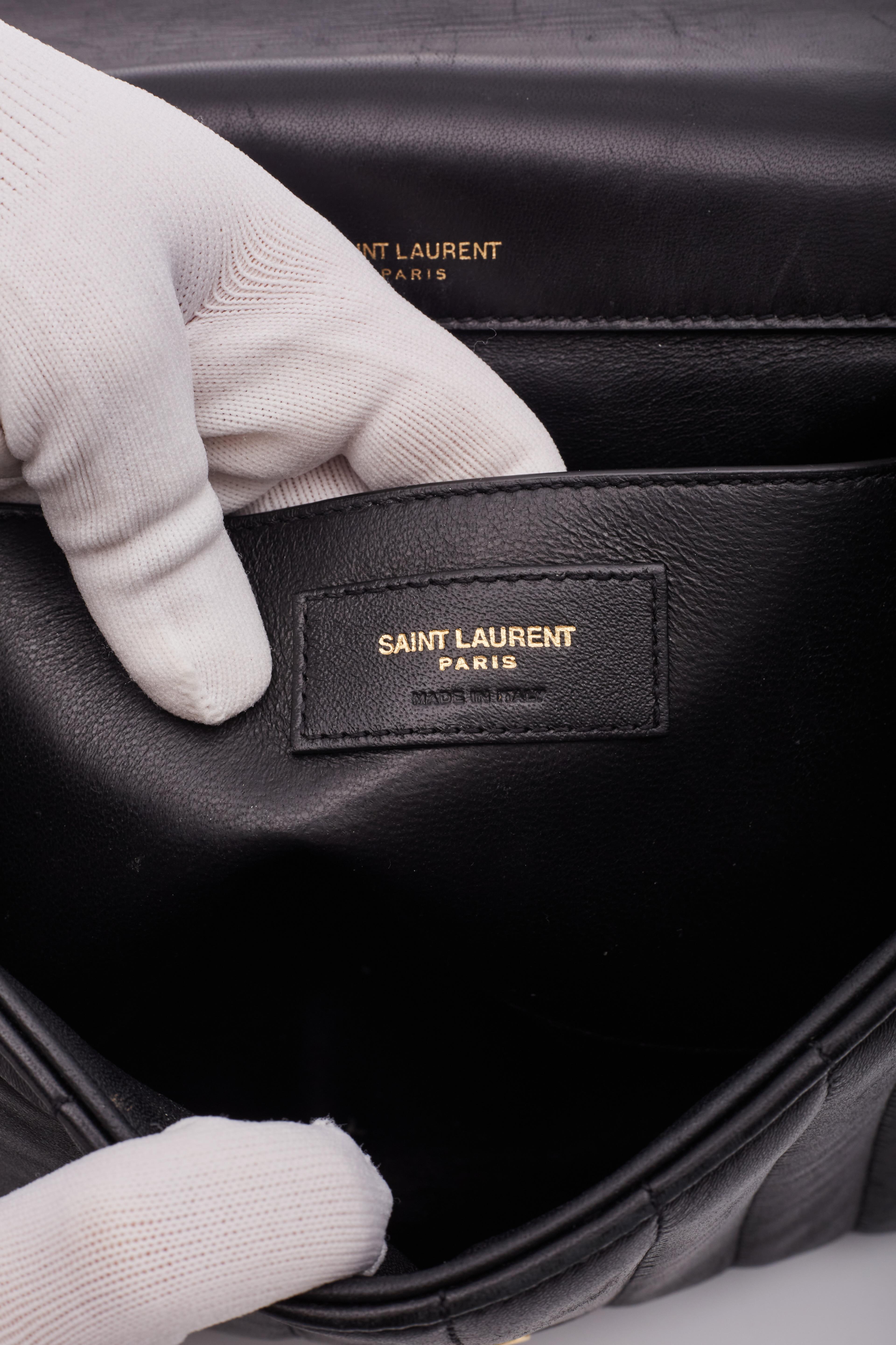 Saint Laurent Leather Matelasse Monogram Large Vicky Chain Bag Black For Sale 8
