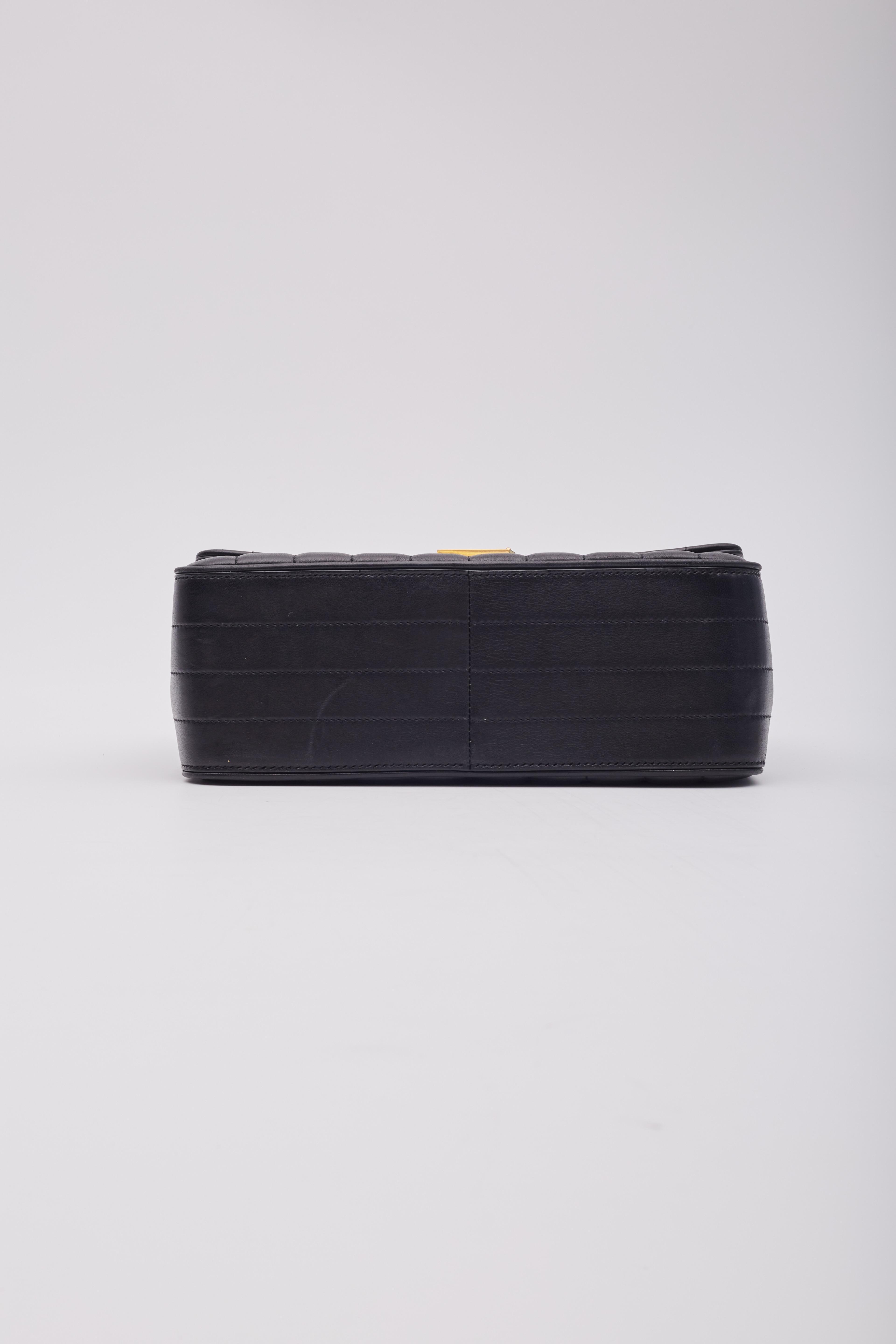 Saint Laurent Leather Matelasse Monogram Large Vicky Chain Bag Black For Sale 3