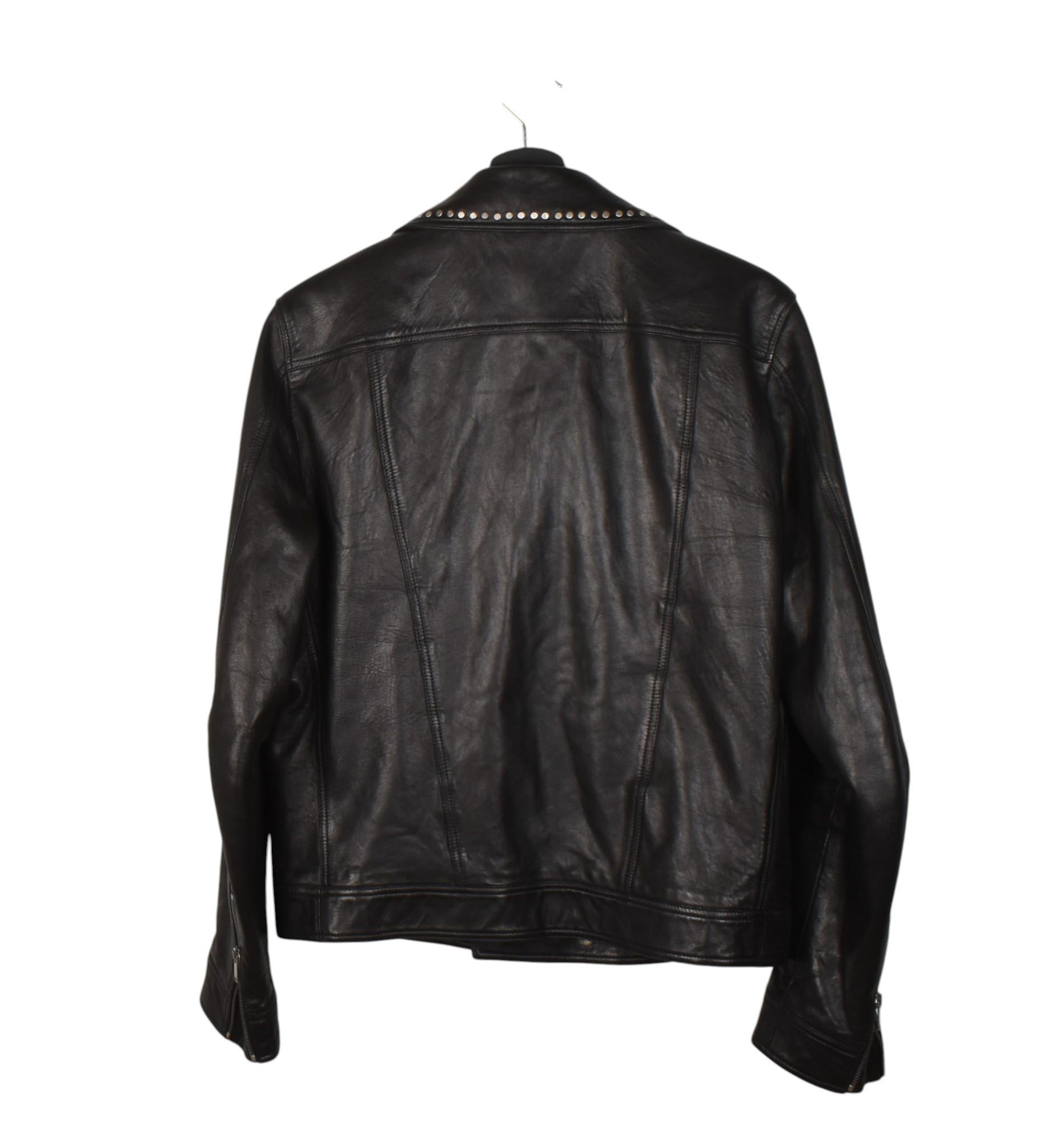 Saint Laurent Giacca Uomo Pelle Pin Biker SLP Taglia IT52/L, S1391 In condizioni buone in vendita a Kaunas, LT