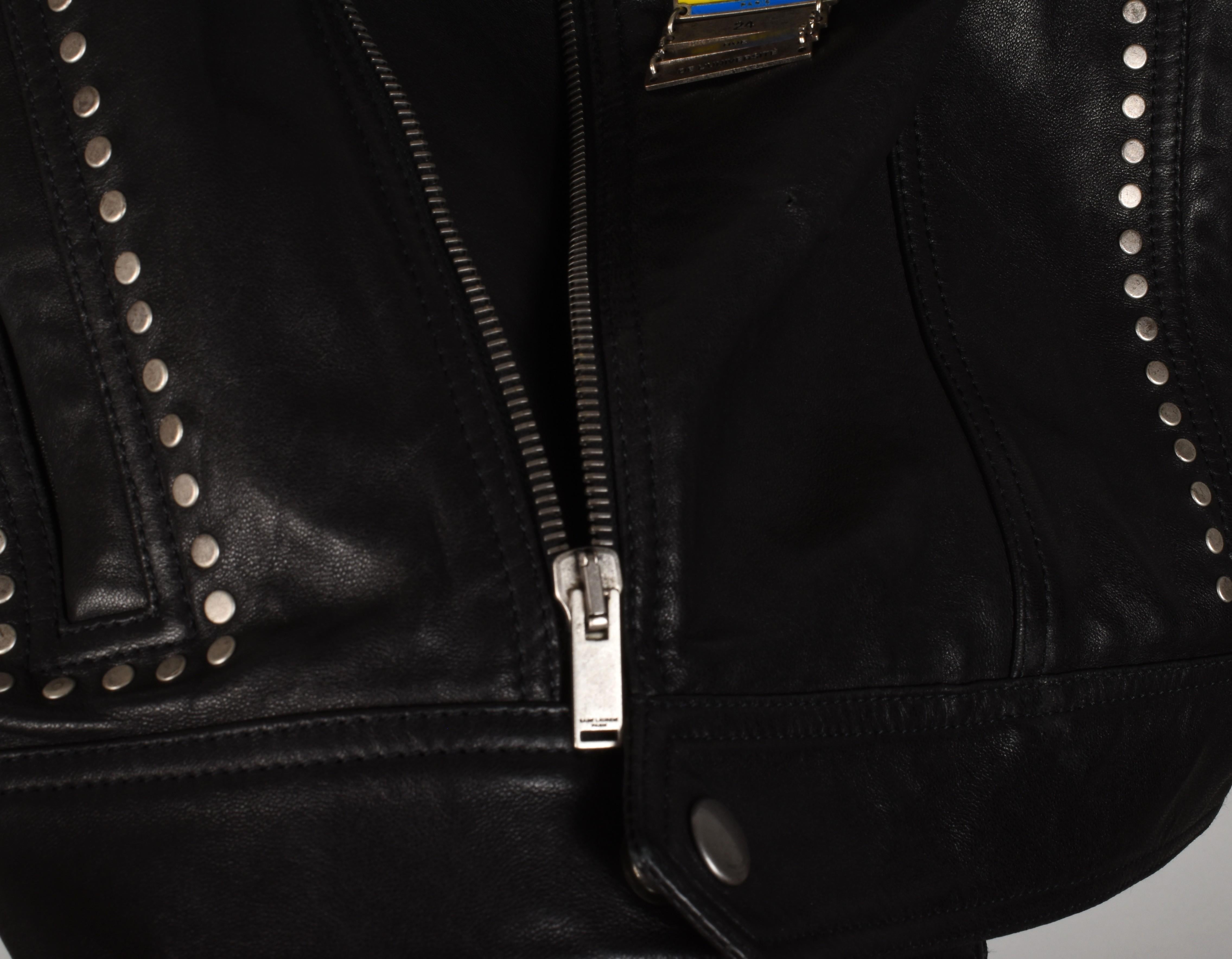 Saint Laurent Giacca Uomo Pelle Pin Biker SLP Taglia IT52/L, S1391 in vendita 1