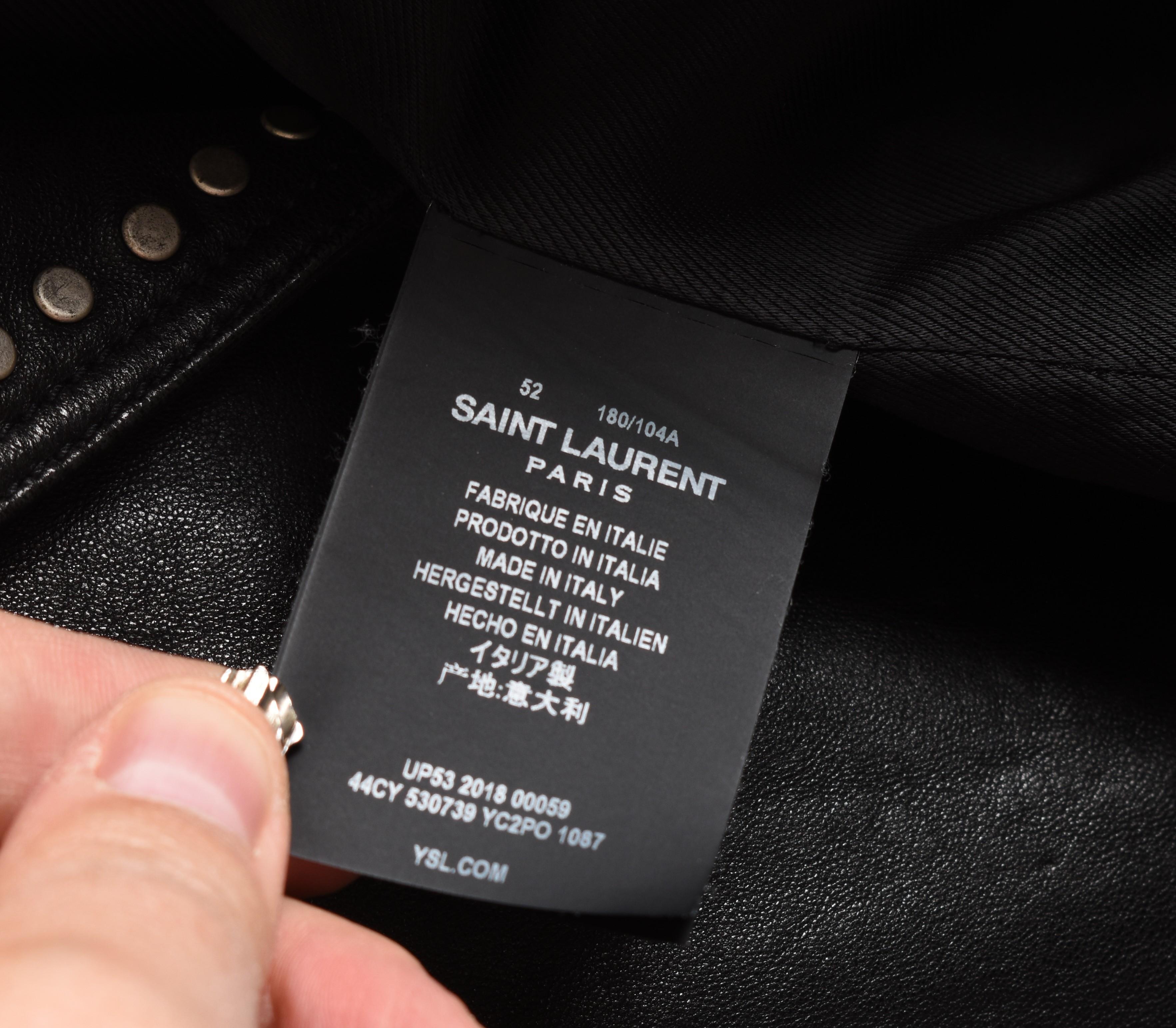 Saint Laurent Giacca Uomo Pelle Pin Biker SLP Taglia IT52/L, S1391 in vendita 2