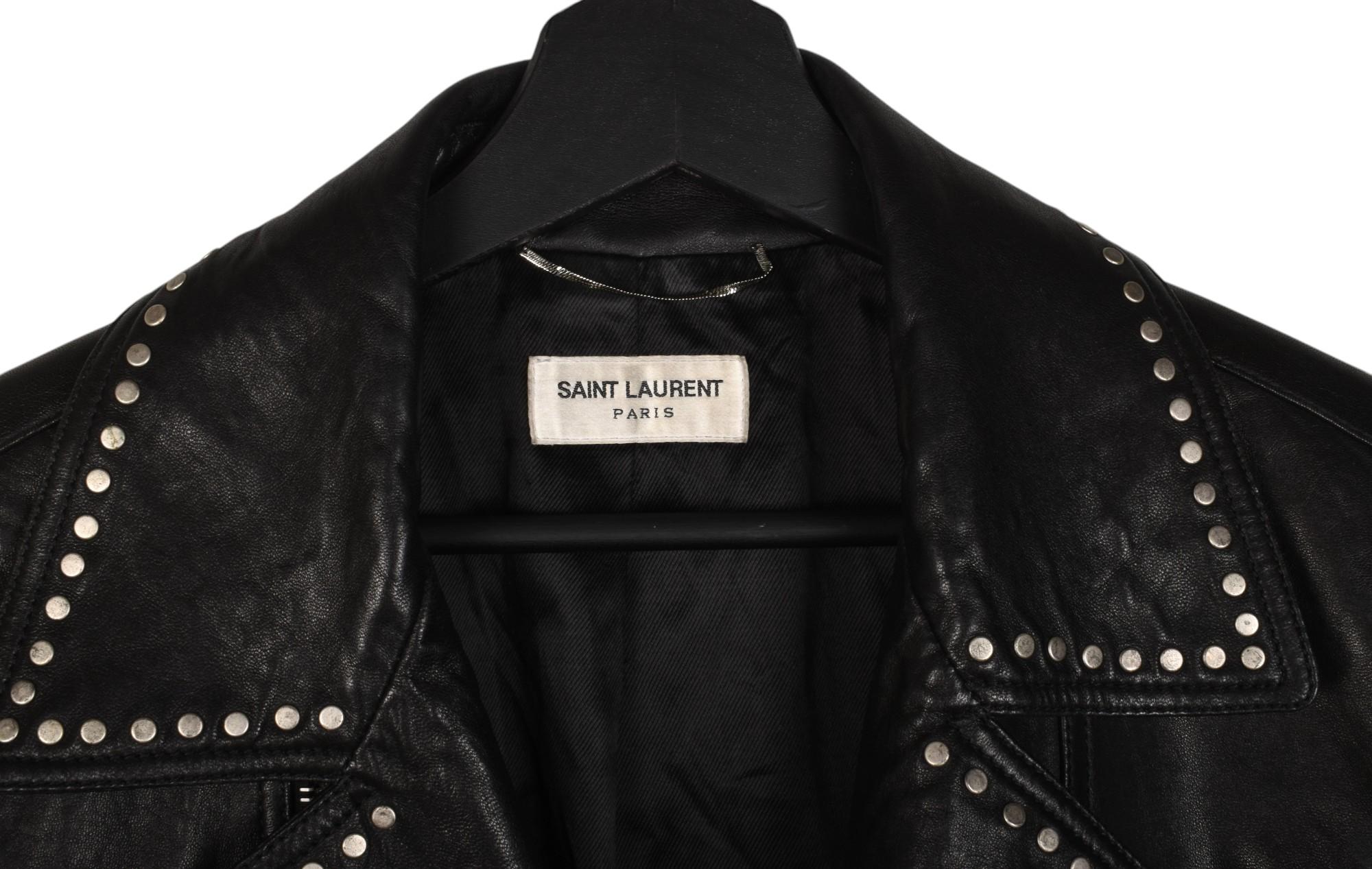 Saint Laurent Giacca Uomo Pelle Pin Biker SLP Taglia IT52/L, S1391 in vendita 3