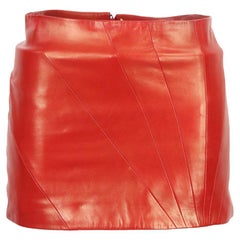 Saint Laurent Leather Mini Skirt Fr 38 Uk 10