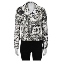 Saint Laurent Veste de motard en cuir imprimé Sz.42
