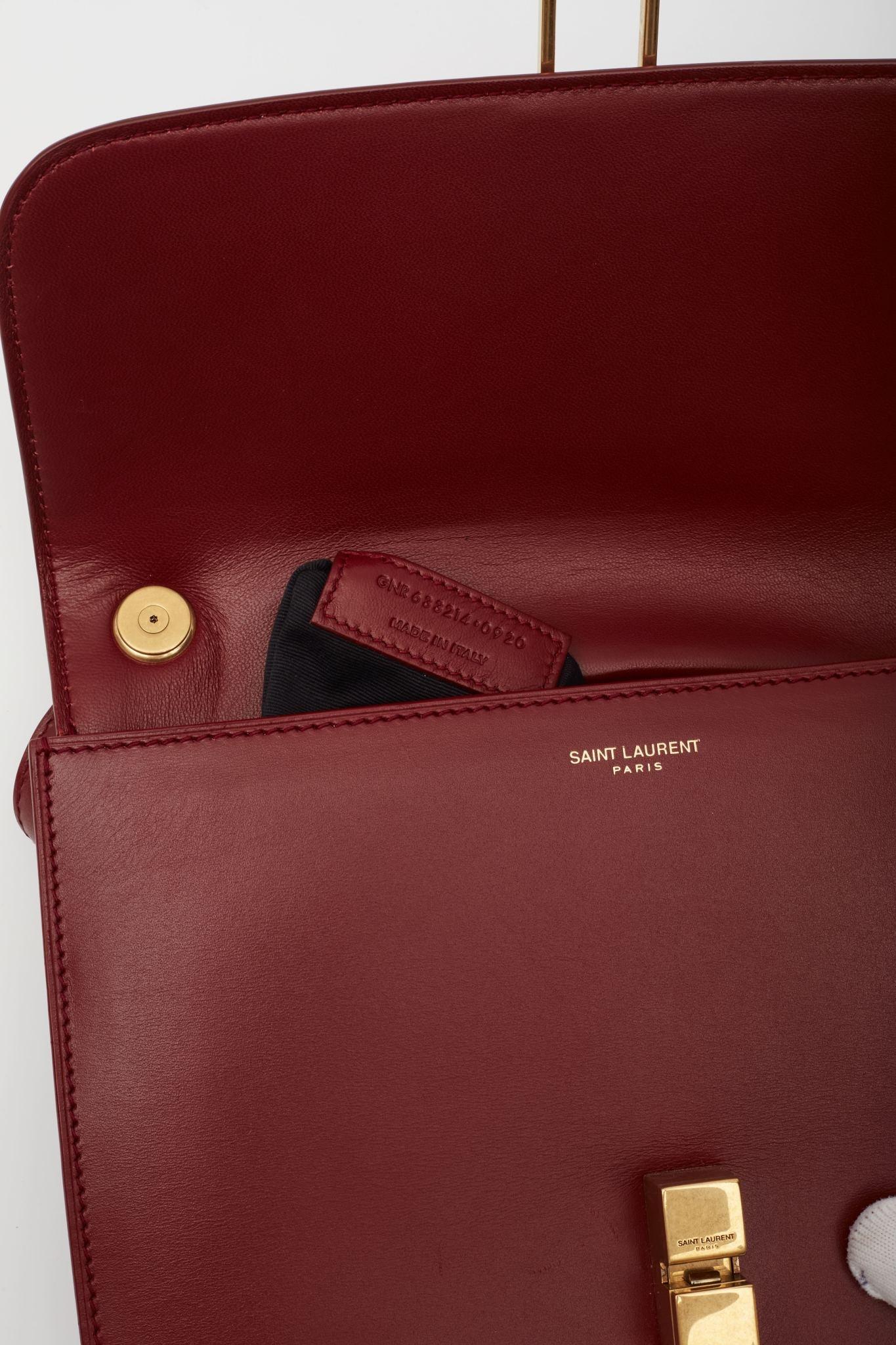 Saint Laurent Leather Red Opyum Le Carre Shoulder Bag For Sale 5