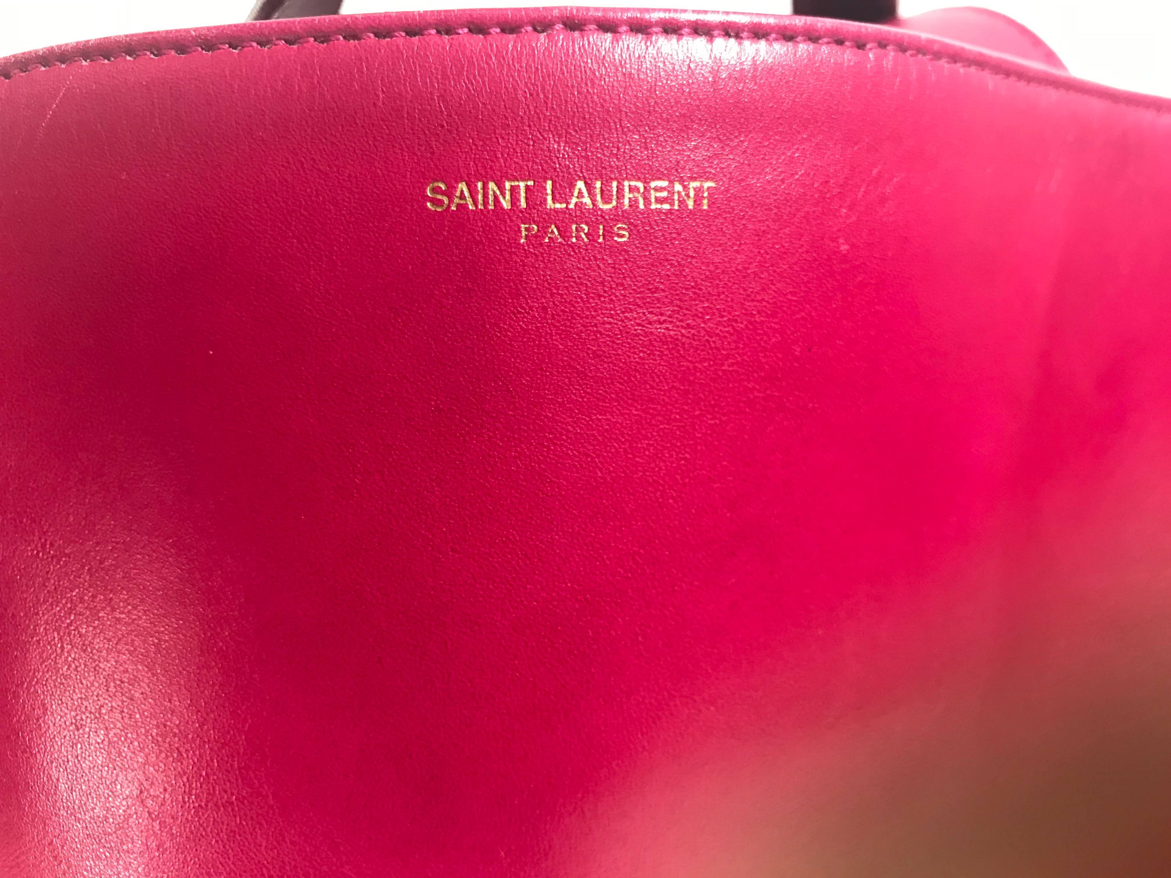  Saint Laurent Leather/Suede Reversible Shopper Tote For Sale 1