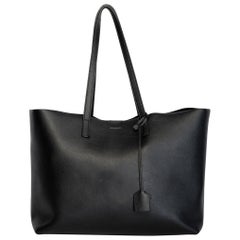 Saint Laurent Shopping Black Leather Tote