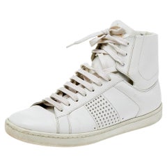Saint Laurent Leather Signature Court Classic SL/01H High Top Sneakers Size 37.5